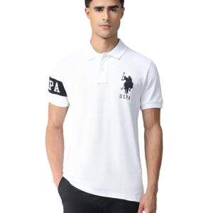 ASSN. Solid Slim Fit Polo T Shirts for Men - 100% Cotton, Half Sleeves Mens Tshirt