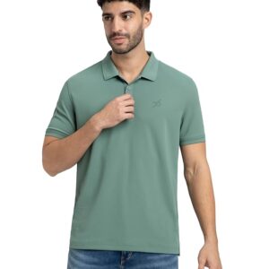 Men's Microfiber Fabric Solid Half Sleeve Polo T-Shirt with StayDry & StayFresh Technology
